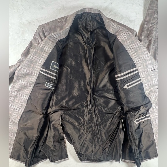 Recent Brioni EU56 US 46R 100% Pure Cashmere Glen Plaid Double Vent Blazer Coat - Picture 7 of 16